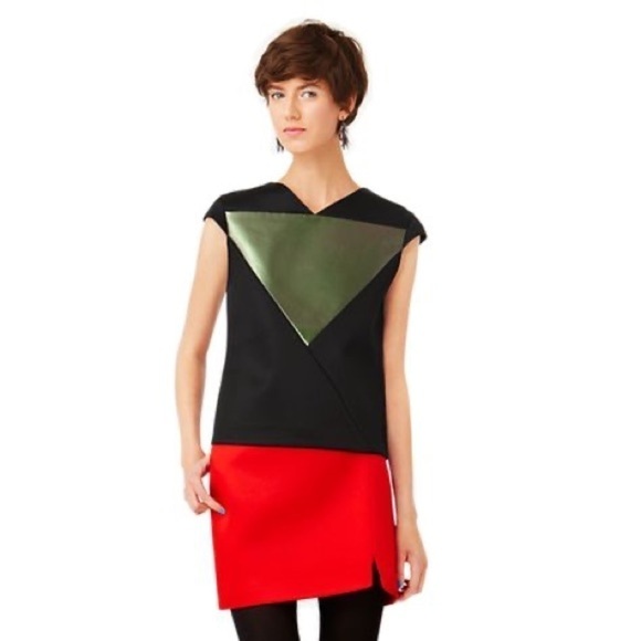 𝅺KATE spade Diamond-Stitch Top in Bonded Neoprene top - Picture 7 of 7